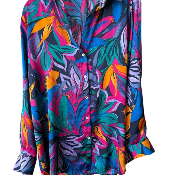 Haver + Blair Button Down Blouse Multicolor M - Picture 2 of 7